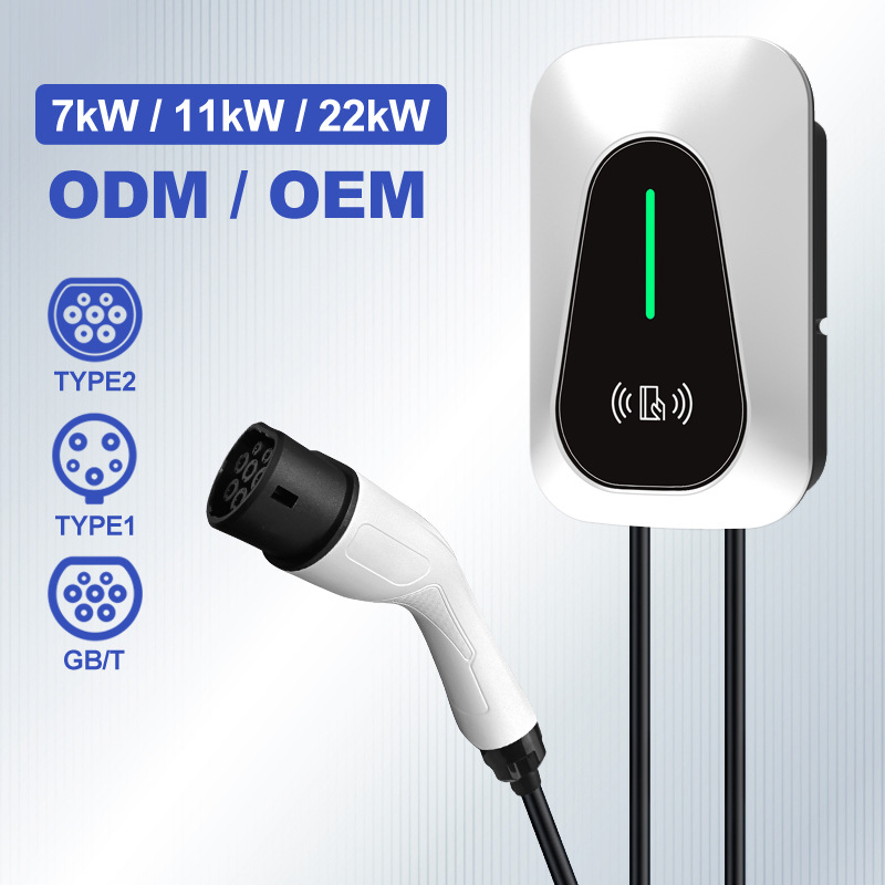 Home Ev Charger - 欧州規格7kWタイプ2 EV充電器 カードリーダー Tuyaアプリ対応 32A AC207-253V