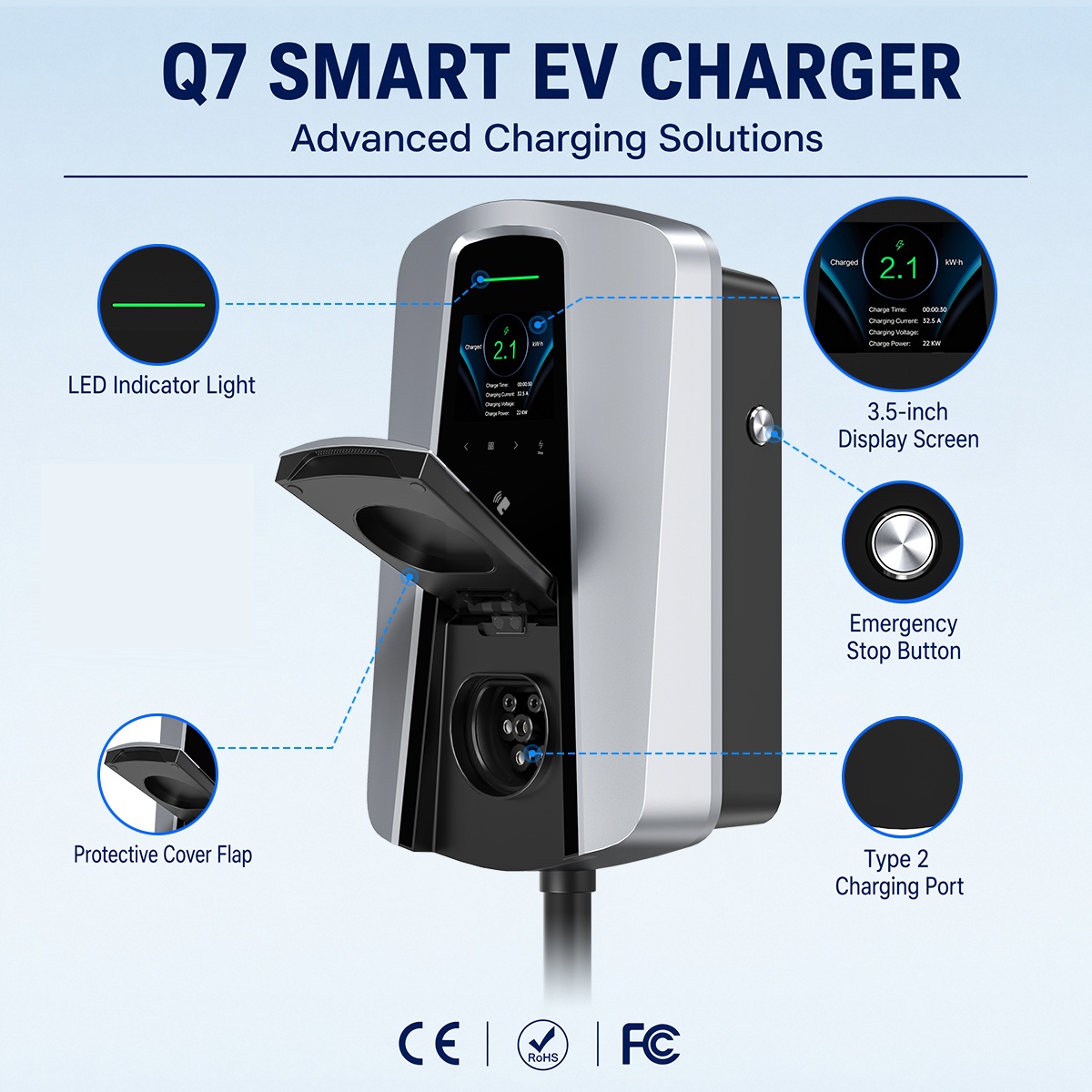 7.4KW Type2 EV充電器、11KW/22KW対応、 - Wallbox Ev のレビューと価格