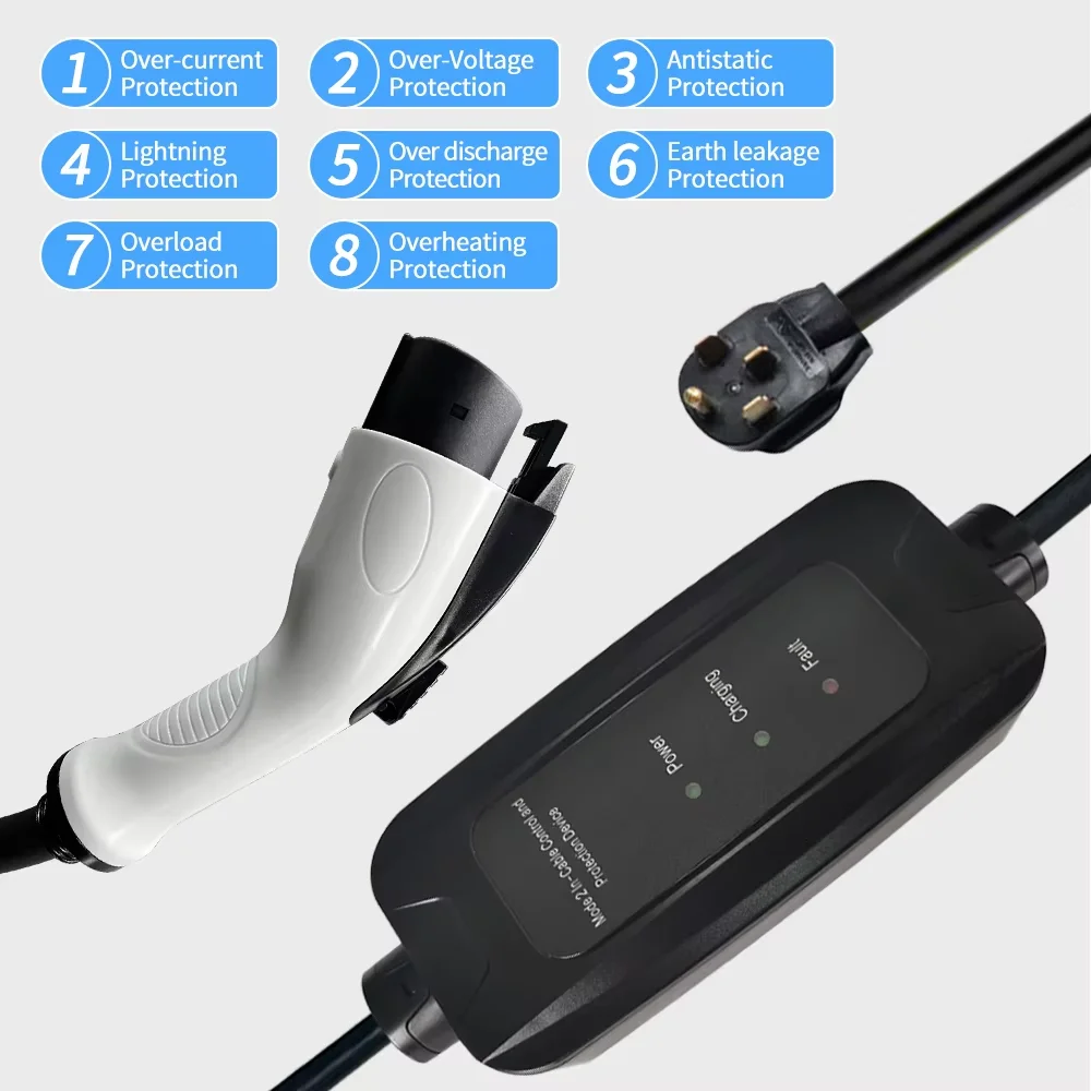 9kW 16A SAE J1772 Type 1 モバイルレ - Portable Ev Charger のレビューと価格